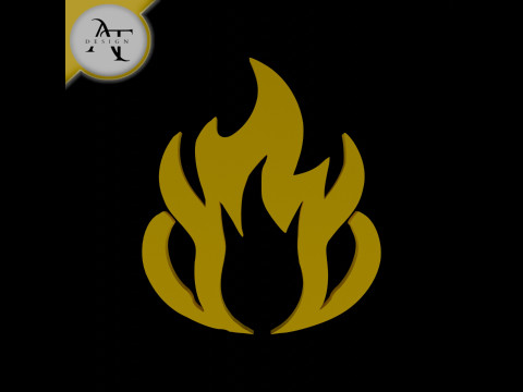 Simple Flame Symbol - 2D Art Model 3D
