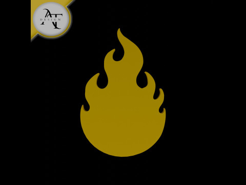 Simple Flame Symbol - 2D Art Modello 3D