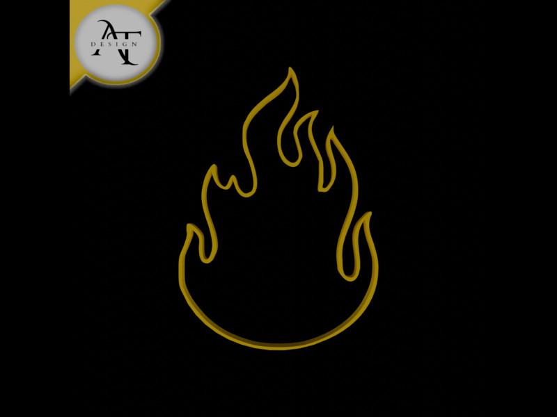 Simple Flame Symbol - 2D Art Modelo 3D .c4d .max .obj .3ds .fbx .stl .blend