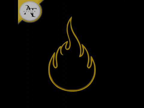 Simple Flame Symbol - 2D Art 3D 模型