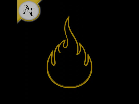 Simple Flame Symbol - 2D Art 3D Model