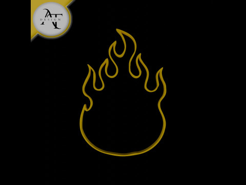 Simple Flame Symbol - 2D Art Modèle 3D