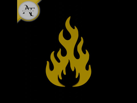 Simple Flame Symbol - 2D Art Modelo 3D