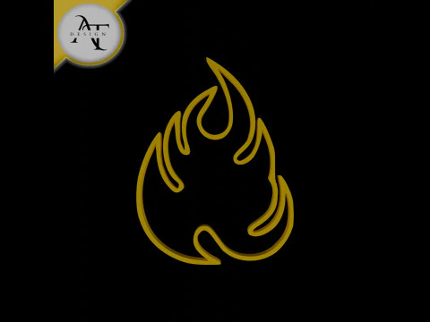 シンプルな炎のシンボル - 2D アート 3Dモデル