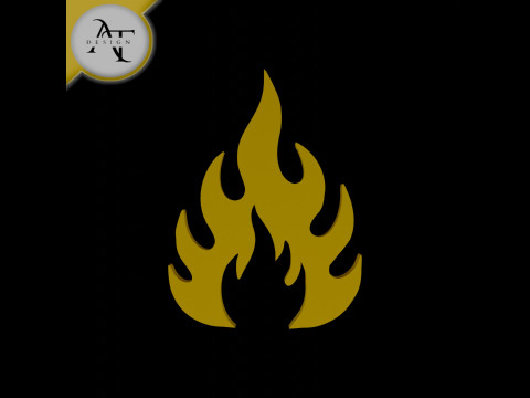 Simple Flame Symbol - 2D Art 3Dモデル
