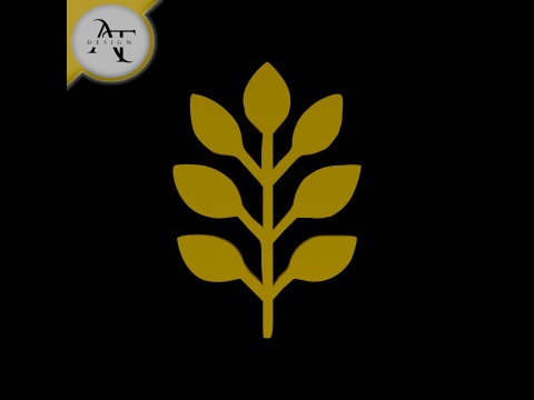 Simple Leaf Symbol - 2D Art 3D Modell