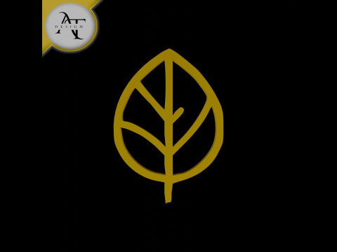 Simple Leaf Symbol - 2D Art 3D Modell