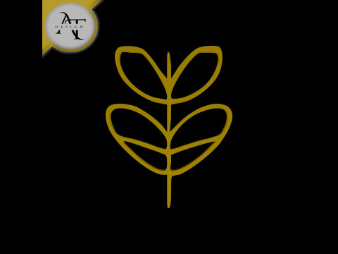 Simple Leaf Symbol - 2D Art 3D Modell
