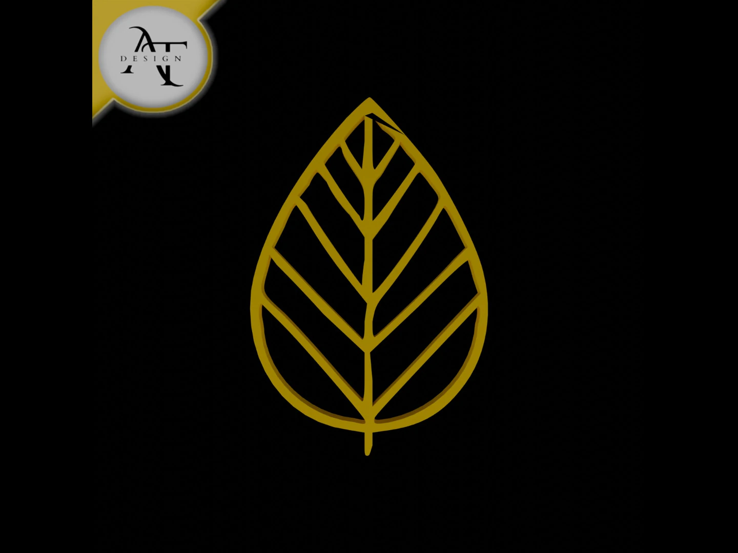 Simple Leaf Symbol - 2D Art 3D Model .c4d .max .obj .3ds .fbx .stl .blend 