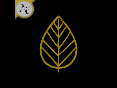 Simple Leaf Symbol - 2D Art 3D Modell