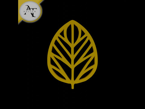 Simple Leaf Symbol - 2D Art 3D Modell