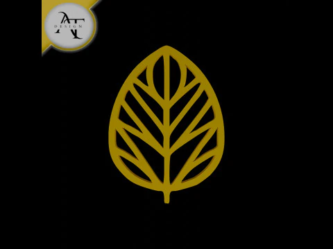 Prosty symbol liścia - sztuka 2D Model 3D