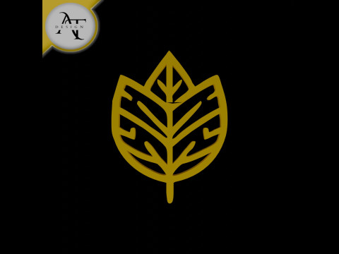 Simple Leaf Symbol - 2D Art 3D Modell