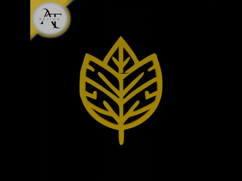 Simbolo foglia semplice - Arte 2D Modello 3D