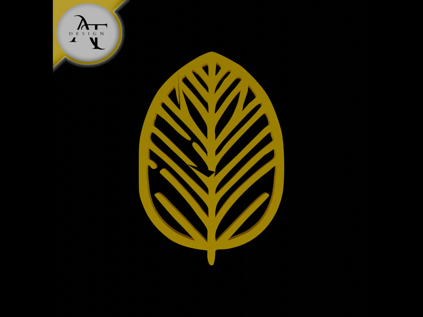 Simple Leaf Symbol - 2D Art 3D Model .c4d .max .obj .3ds .fbx .stl .blend 