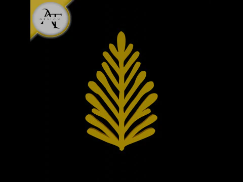 Simple Leaf Symbol - 2D Art 3D Model