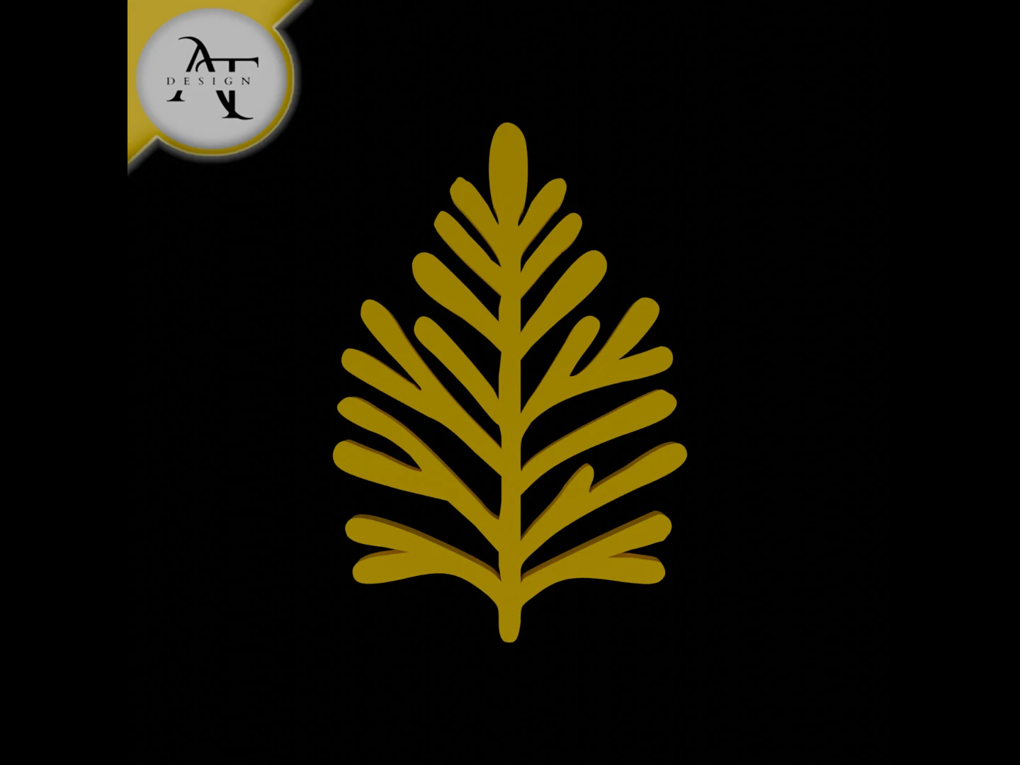 Simple Leaf Symbol - 2D Art 3D Model .c4d .max .obj .3ds .fbx .stl .blend