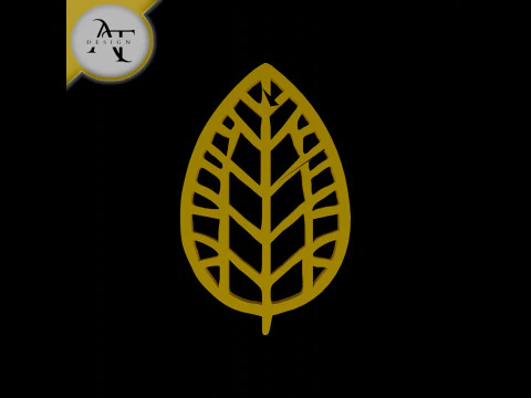Simple Leaf Symbol - 2D Art 3D Model