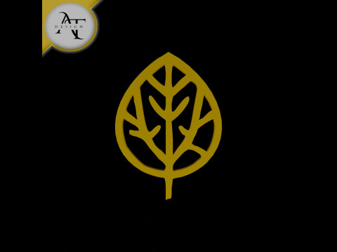 Simple Leaf Symbol - 2D Art 3D Model