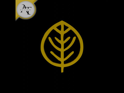 Simple Leaf Symbol - 2D Art 3D Model
