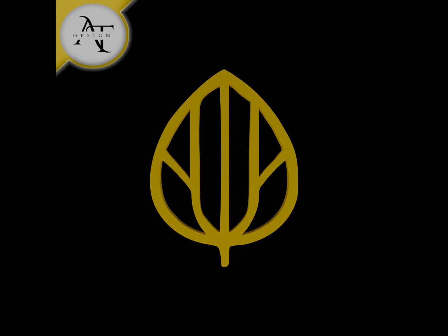 Simple Leaf Symbol - 2D Art 3D Model .c4d .max .obj .3ds .fbx .stl .blend 