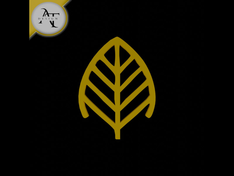 Simple Leaf Symbol - 2D Art 3D Модель .c4d .max .obj .3ds .fbx .stl .blend 