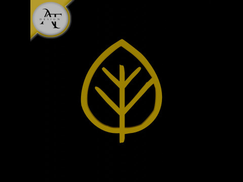 Simple Leaf Symbol - 2D Art 3D Модель