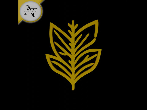 Simple Leaf Symbol - 2D Art 3D Model