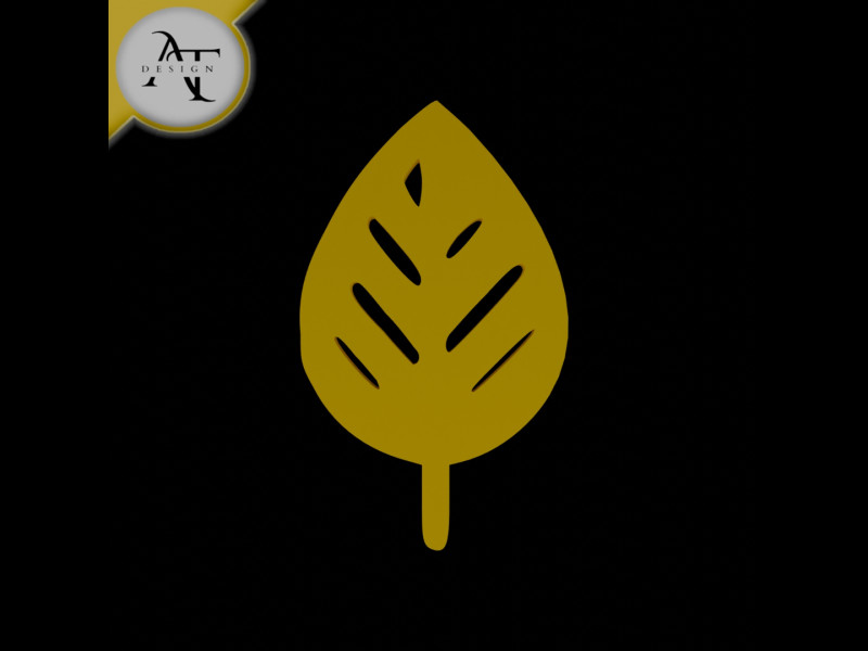 Simple Leaf Symbol - 2D Art 3D Modell .c4d .max .obj .3ds .fbx .stl .blend