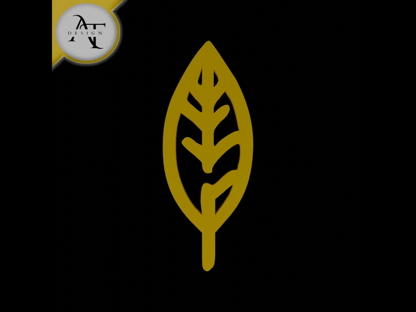 Simple Leaf Symbol - 2D Art 3D Model .c4d .max .obj .3ds .fbx .stl .blend 