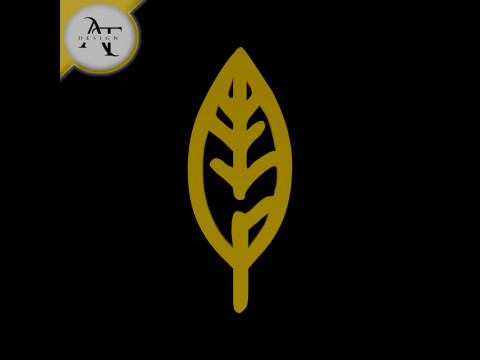 Simple Leaf Symbol - 2D Art 3D Modell