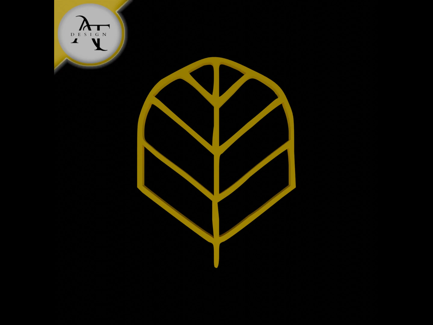 Simple Leaf Symbol - 2D Art 3D Model .c4d .max .obj .3ds .fbx .stl .blend
