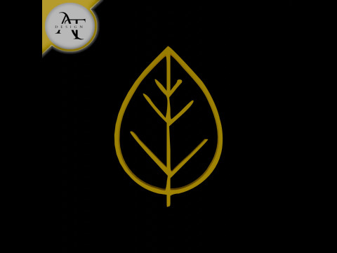 Simple Leaf Symbol - 2D Art 3D Model
