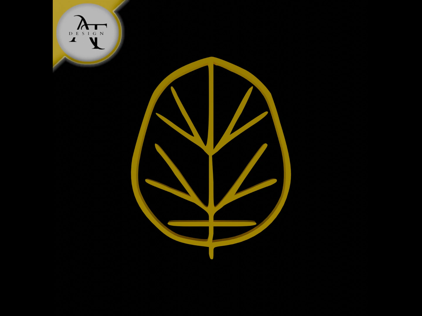 Simple Leaf Symbol - 2D Art 3D Model .c4d .max .obj .3ds .fbx .stl .blend 