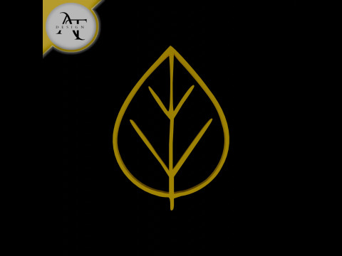 Simple Leaf Symbol - 2D Art 3D मॉडल