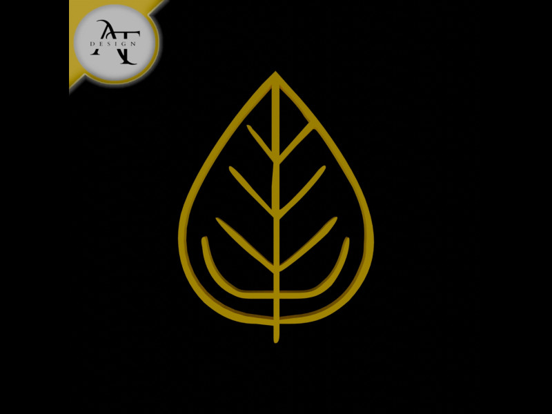 Simple Leaf Symbol - 2D Art 3D Модель .c4d .max .obj .3ds .fbx .stl .blend
