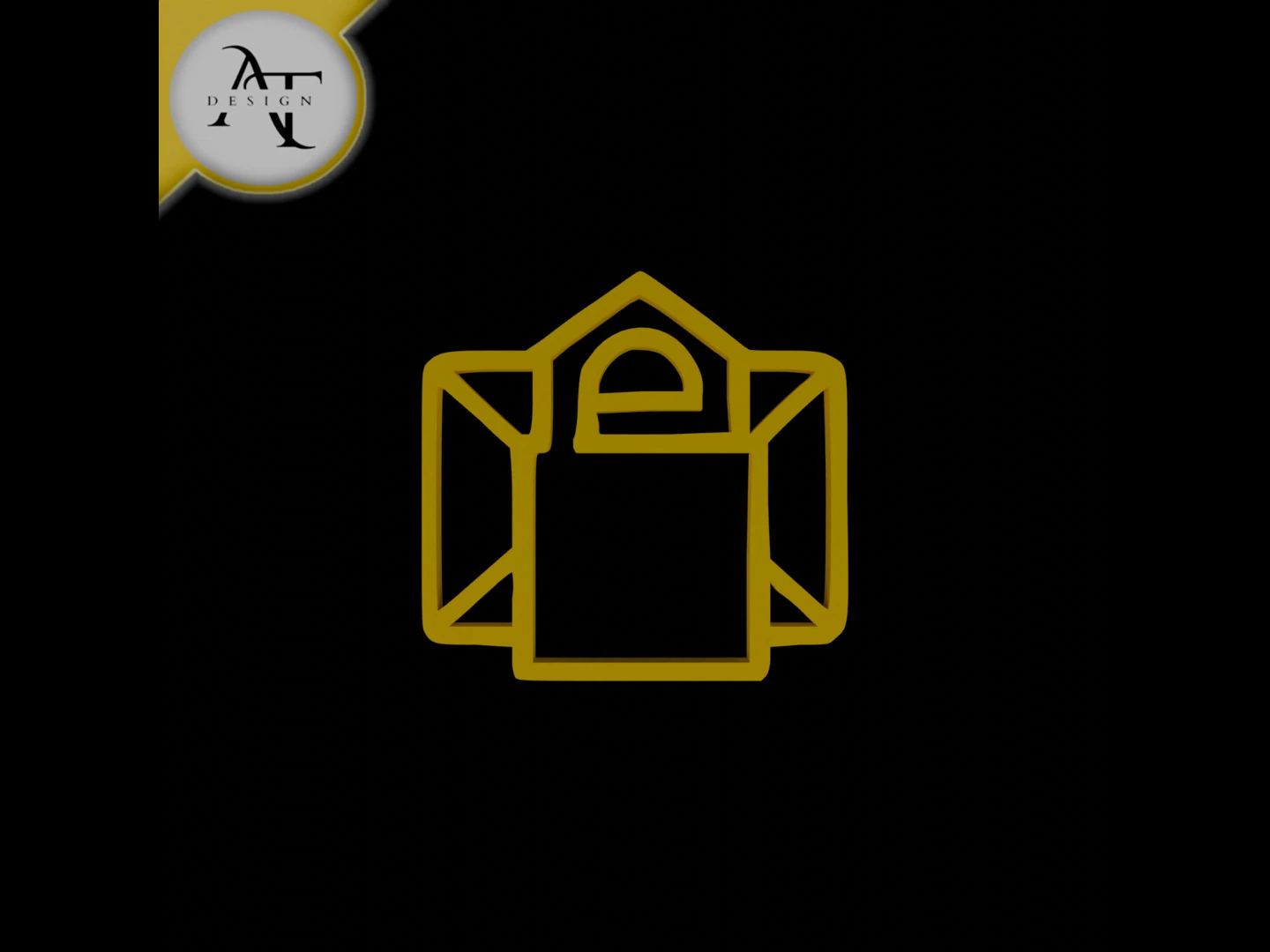 Simple Letter Symbol - 2D Art 3D Model .c4d .max .obj .3ds .fbx .stl .blend