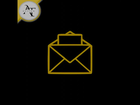 Symbole de lettre simple - Art 2D Modèle 3D