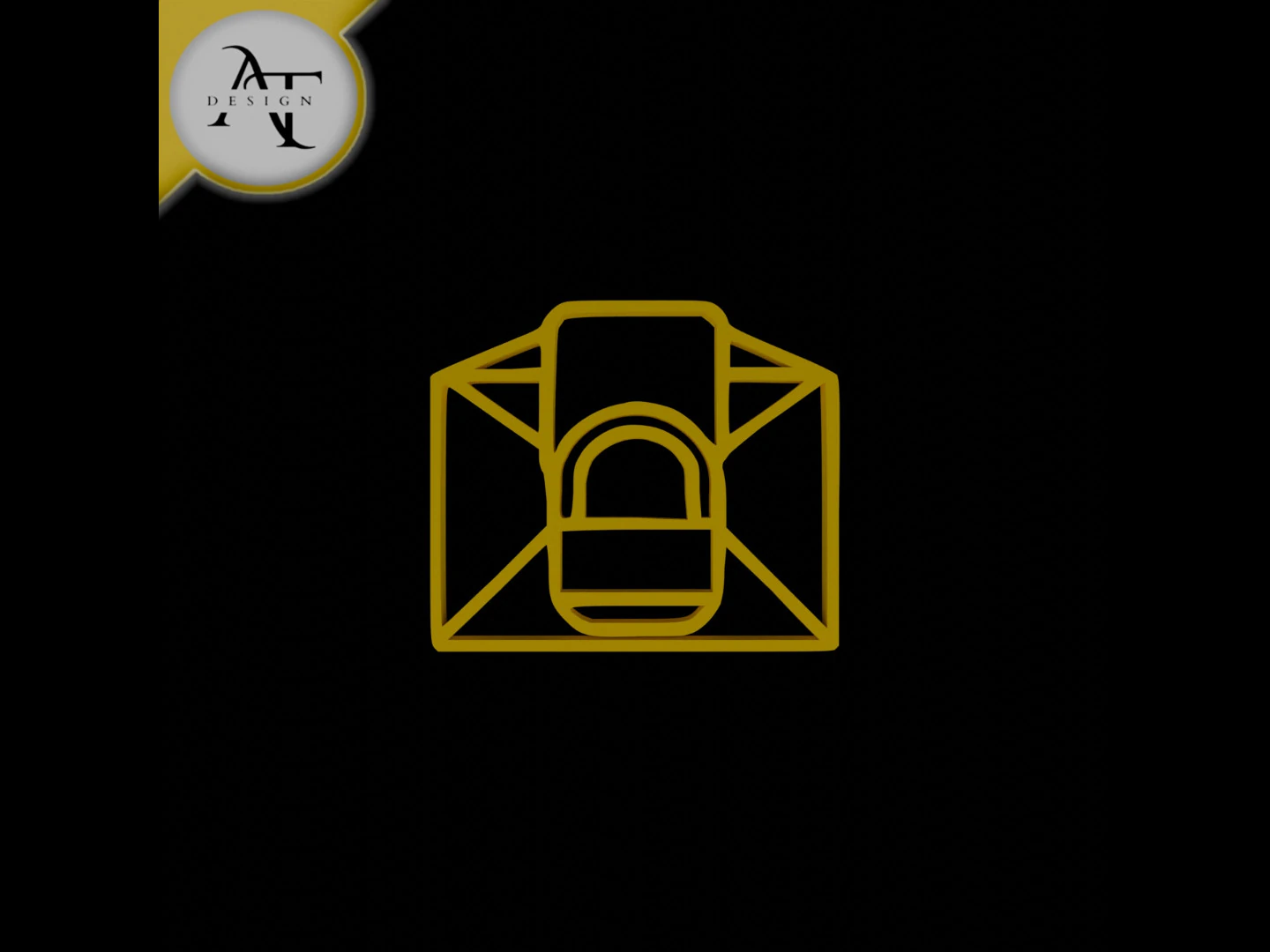 Simple Letter Symbol - 2D Art 3D Model .c4d .max .obj .3ds .fbx .stl .blend