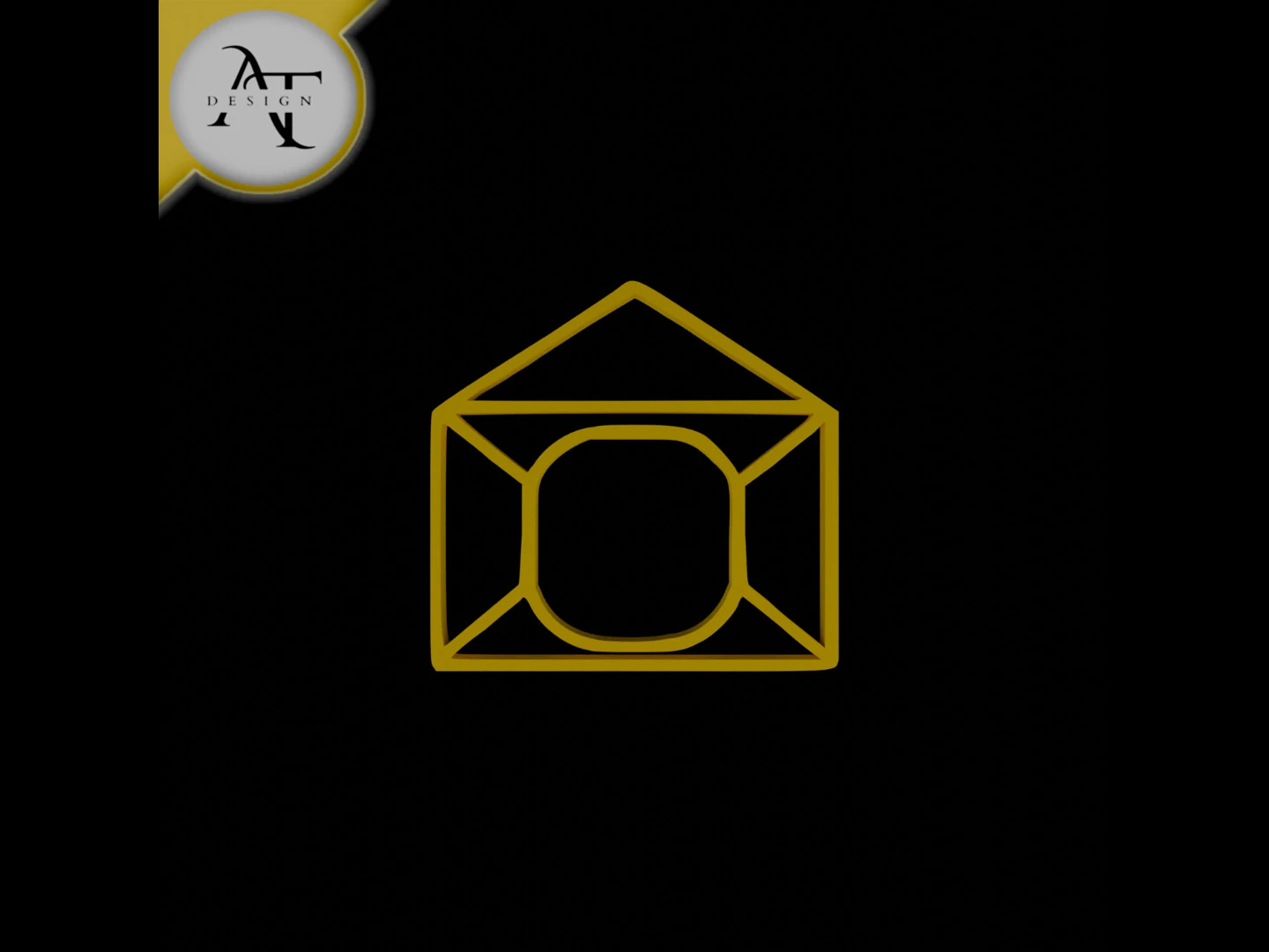 Simple Letter Symbol - 2D Art 3D Model .c4d .max .obj .3ds .fbx .stl .blend