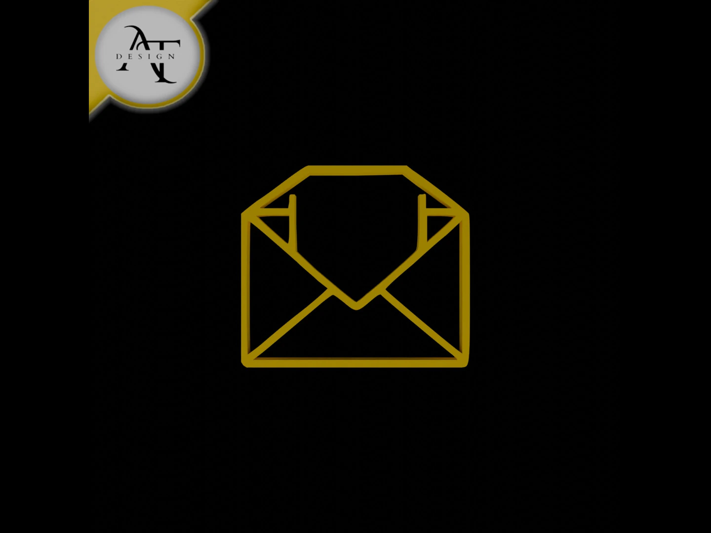 Simple Letter Symbol - 2D Art 3D Model .c4d .max .obj .3ds .fbx .stl .blend