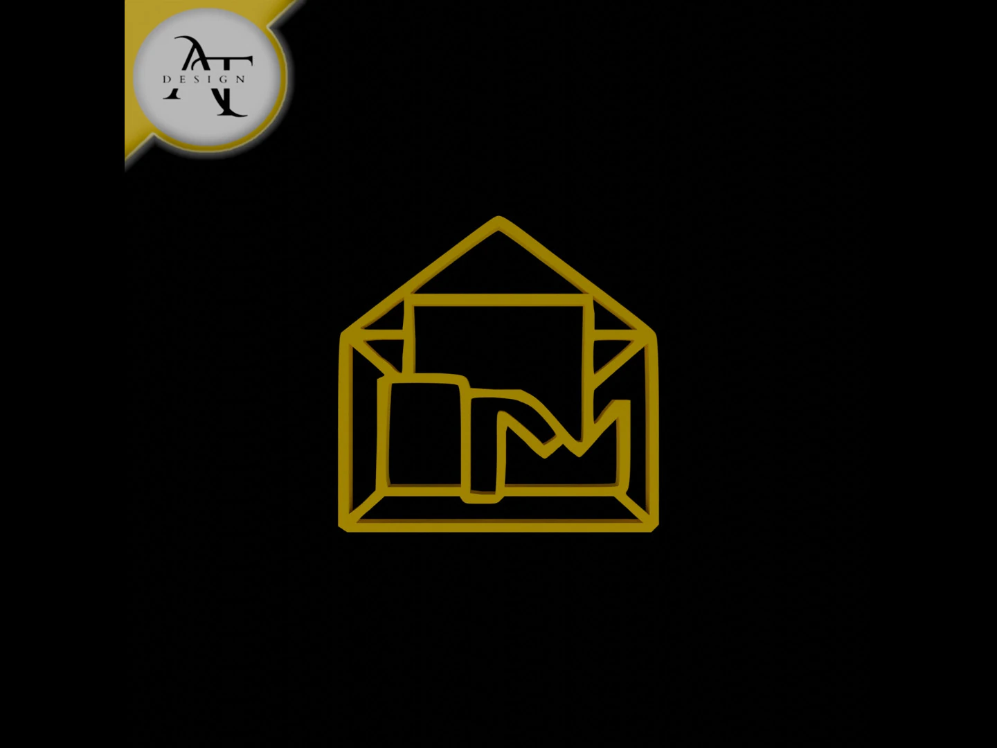 Simple Letter Symbol - 2D Art 3D Model .c4d .max .obj .3ds .fbx .stl .blend