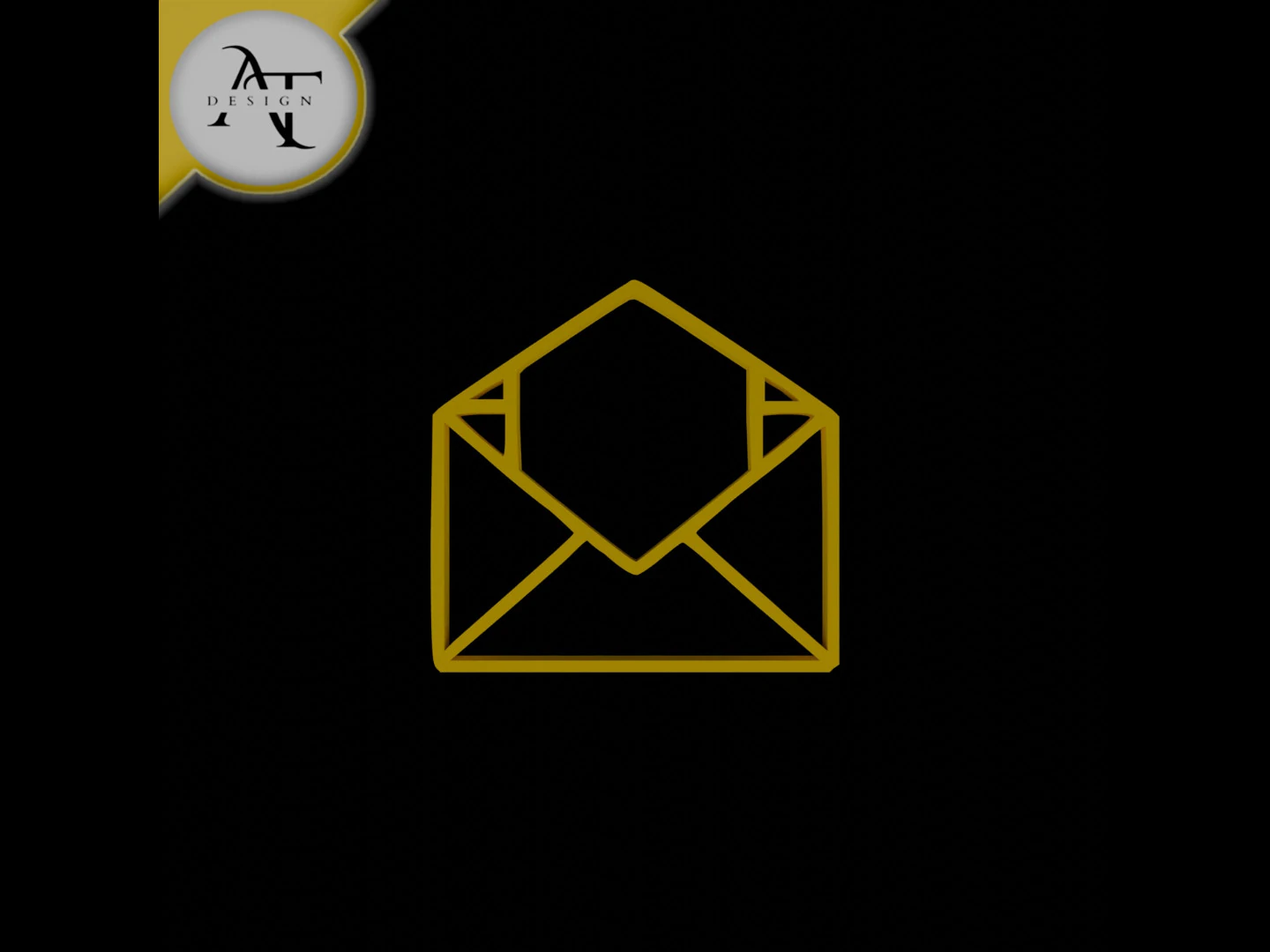Simple Letter Symbol - 2D Art 3D Model .c4d .max .obj .3ds .fbx .stl .blend