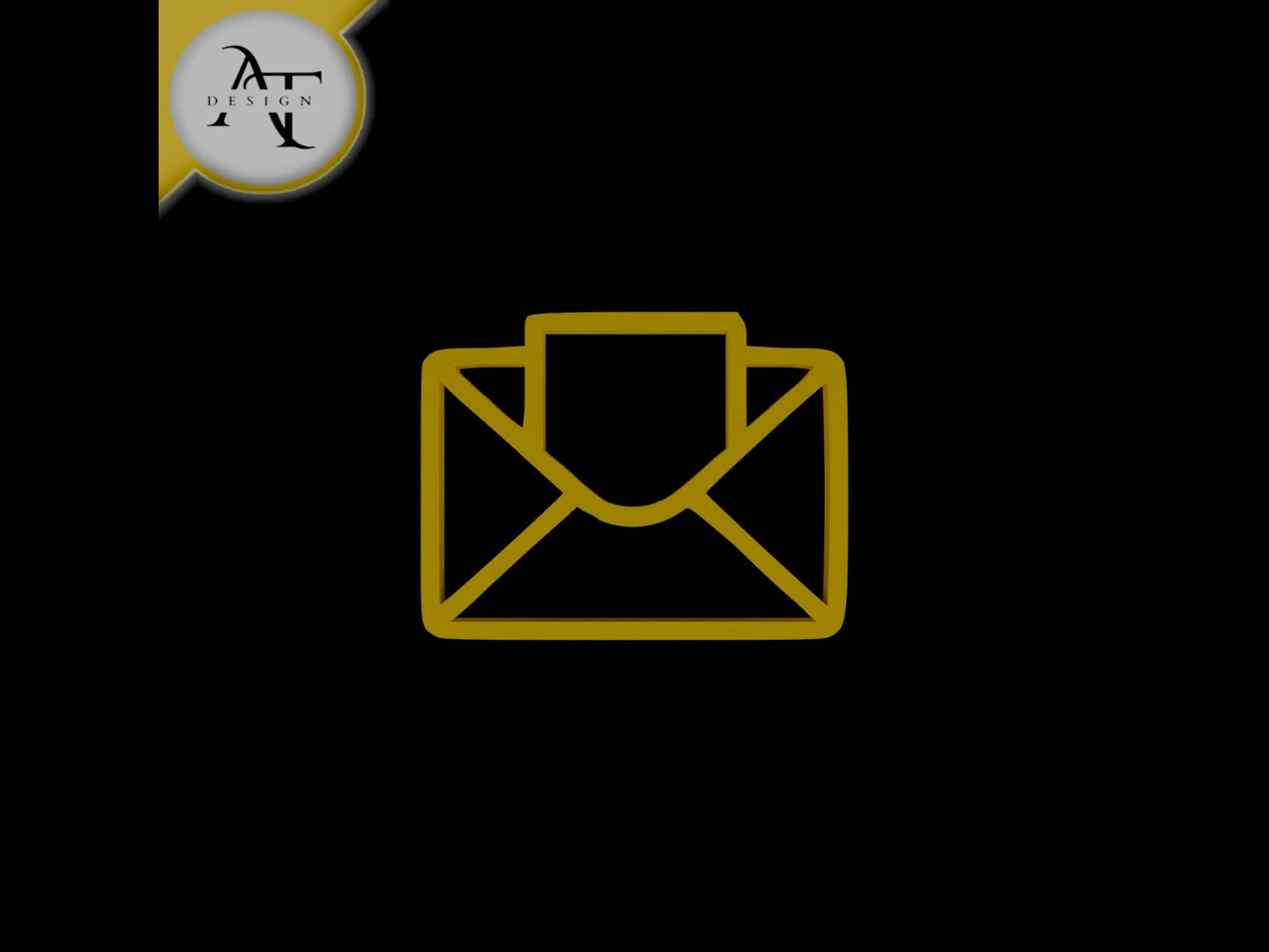 Simple Letter Symbol - 2D Art 3D Model .c4d .max .obj .3ds .fbx .stl .blend 