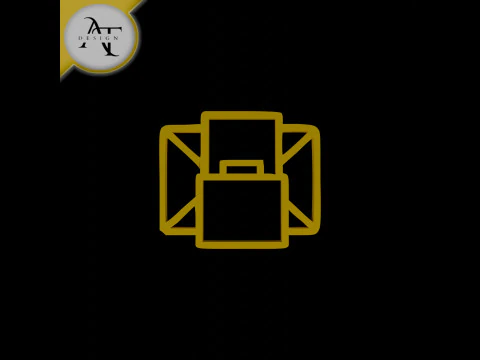 Symbole de lettre simple - Art 2D Modèle 3D