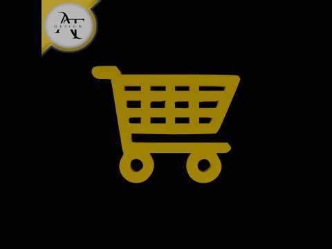Simple Shopping Cart Symbol - 2D Art Modèle 3D