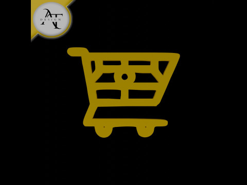 Simple Shopping Cart Symbol - 2D Art Modèle 3D