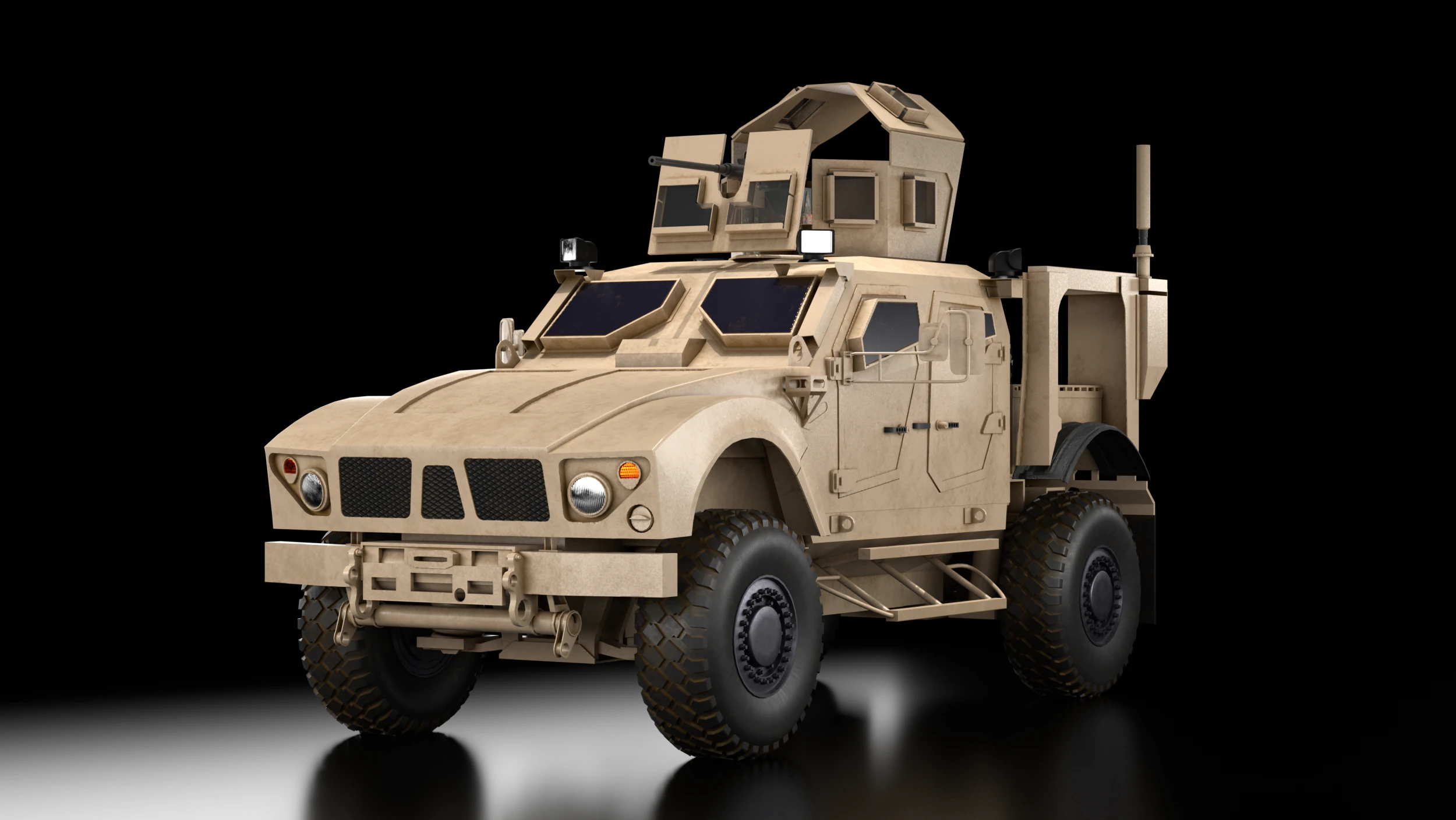 Oshkosh M-ATV Military Vehicle Rigged 3D Model .c4d .max .obj .3ds .fbx .stl .blend 