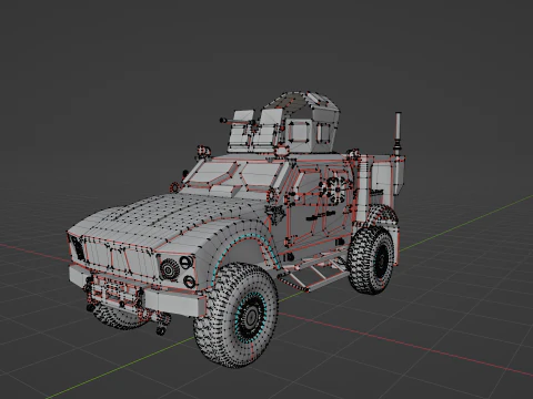 Oshkosh M-ATV Military Vehicle Rigged 3D Model