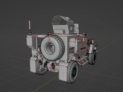 Oshkosh M-ATV Military Vehicle Rigged 3D Model